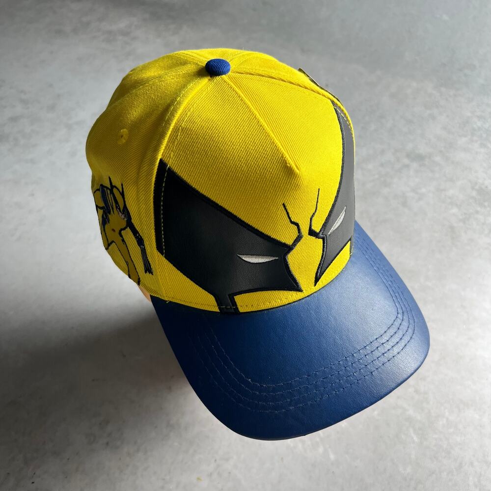 Marvel Deadpool Wolverine Hat Yellow Blue Lids Exclusive Adult Snapback Cap NWT